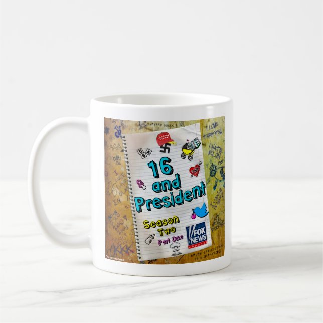 TAZA DE CAFÉ "TRUMP 16 Y PRESIDENTE" (Izquierda)
