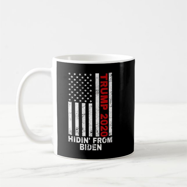 Taza De Café Trump 2020 Escondiéndose De La Bandera De Biden De (Izquierda)