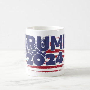 Taza De Café Trump 2024 - Bandera estadounidense