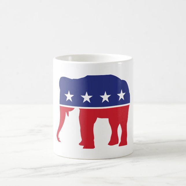 Taza De Café Trump 2024 Café de elefante republicano de MAGA Mu (Centro)