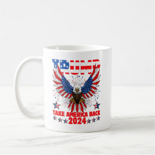 Taza De Café Trump 2024 Recuperar la bandera estadounidense Tru