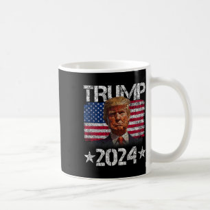 Taza De Café Trump 2024: Tee de simpatizante gráfico patriótico