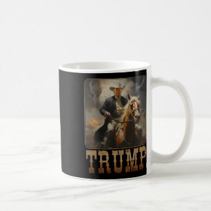 Taza De Café Trump 2025 Presidente Vaquero Cabalgando Caballo W