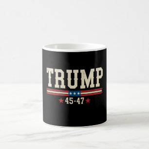 Taza De Café Trump 45 47 Bandera Estadounidense USA Retro Vinta