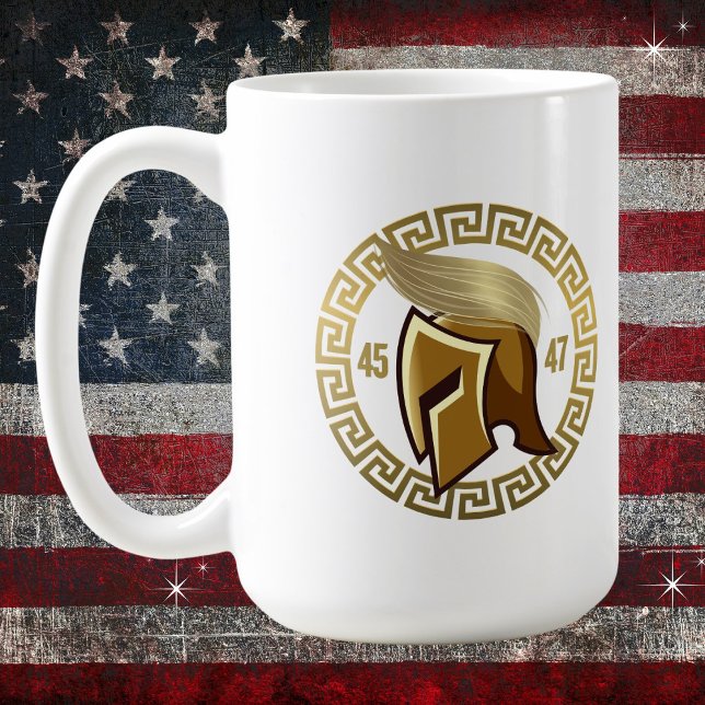 Taza De Café Trump 45-47 Espartano (Available on multiple types, sizes and colors of mugs and other products.  )