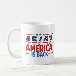 Taza De Café Trump 45-47 Estados Unidos está de vuelta