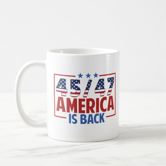 Taza De Café Trump 45-47 Estados Unidos está de vuelta (Izquierda)