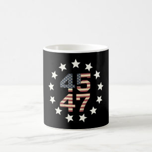Taza De Café Trump 45 47 estrellas bandera estadounidense vinta