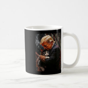 Taza De Café Trump Abrazando Un Gato Naranja 2024 Hace Que Los