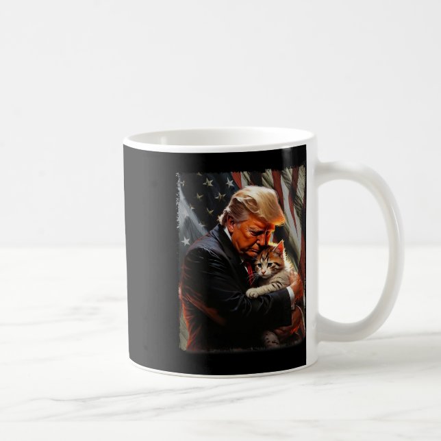 Taza De Café Trump Abrazando Un Gato Naranja 2024 Hace Que Los  (Derecha)