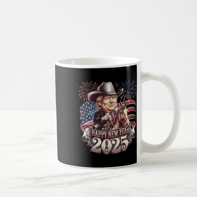 Taza De Café Trump Año Nuevo 2025 Caballo patriótico Trump (Derecha)