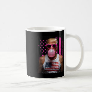 Taza De Café Trump Bubble Gum Sungles rosas Bandera Estadounide