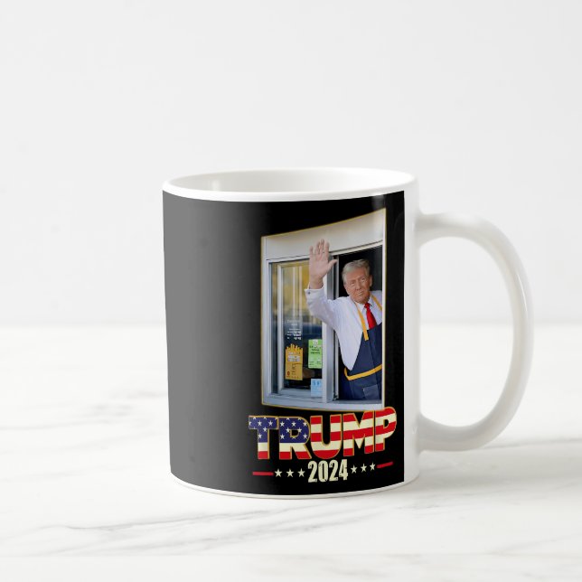 Taza De Café Trump con un trabajador de Mc Donald Trump vota po (Derecha)