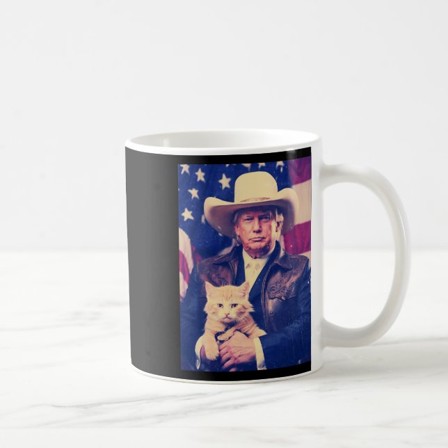 Taza De Café Trump: Cowboy gracioso camisón Donald Trump 2024 (Derecha)