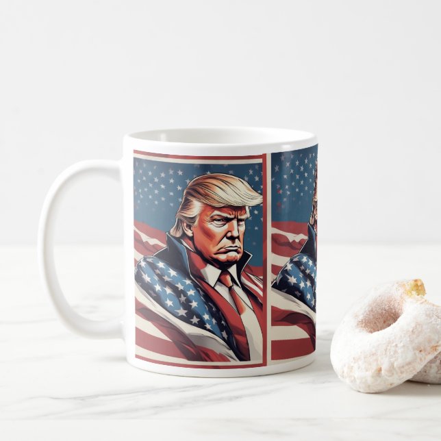 Taza De Café Trump Epic American Flag Mug (Con donut)