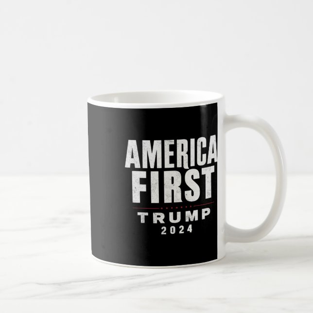 Taza De Café Trump, Estados Unidos primero, el presidente triun (Derecha)