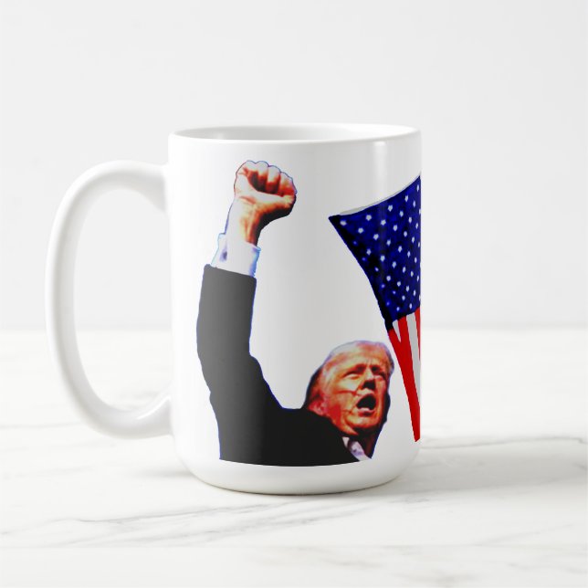 Taza De Café Trump FIGHT tafetán para café (Izquierda)