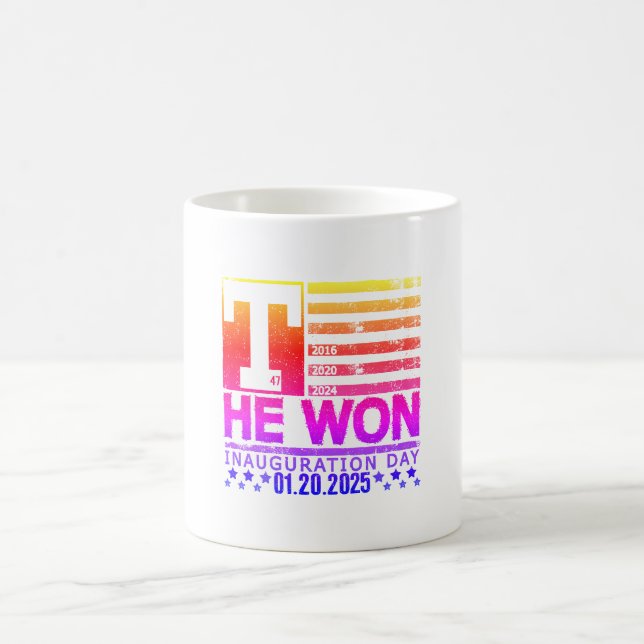 Taza De Café Trump ganó 2024 | Día de Inauguración 20 de Enero  (Centro)