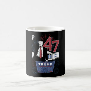 Taza De Café Trump Ganó 2024 Presidente 47 América EE. UU.