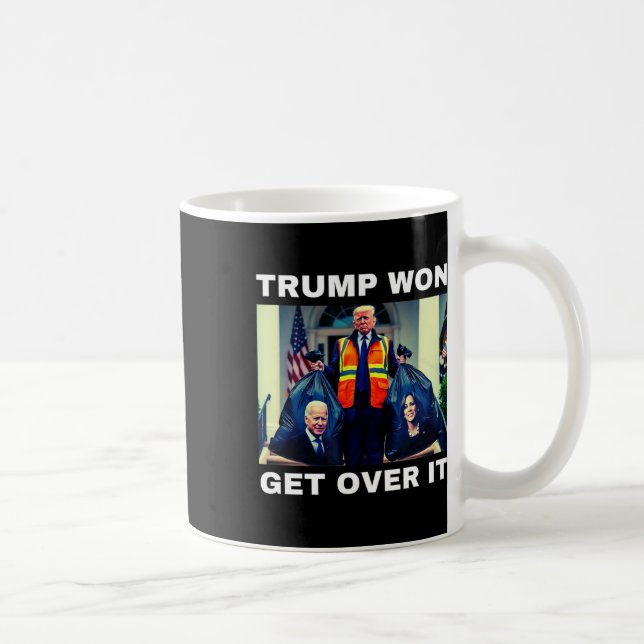 Taza De Café Trump Ganó Superar Eso Camiseta Mega Ganó Elección (Derecha)