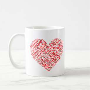 Taza De Café Trump Love Heart Word Cloud Art