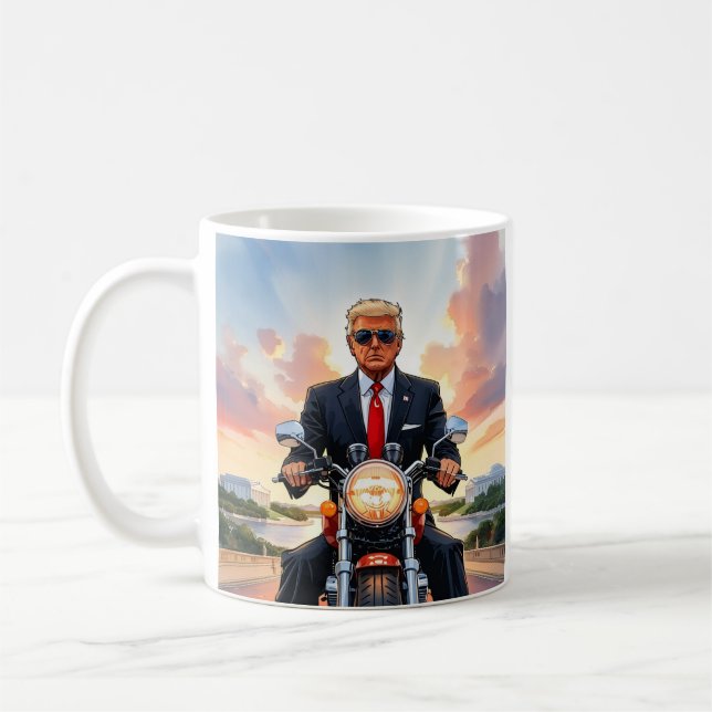 Taza De Café Trump monta en motocicleta en el Capitolio de Esta (Izquierda)