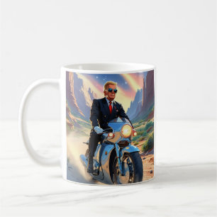 Taza De Café Trump montando motocicleta Hermosa zona suroeste d