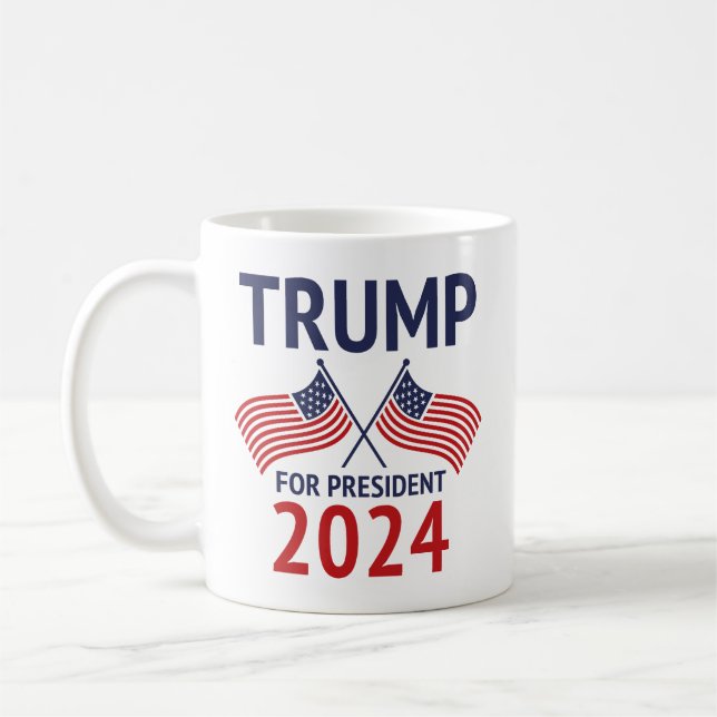 Taza De Café Trump para presidente 2024 (Izquierda)