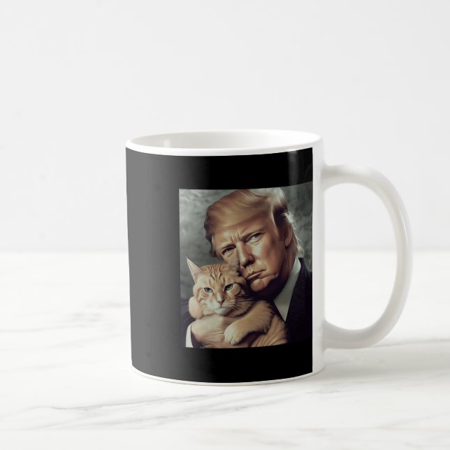 Taza De Café Trump Y Cat - Meme divertido del gato Trump (Derecha)
