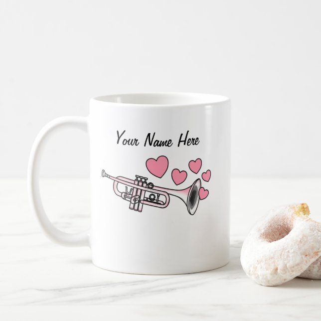 Taza De Café Trumpet Custom Wedding Musician (Con donut)
