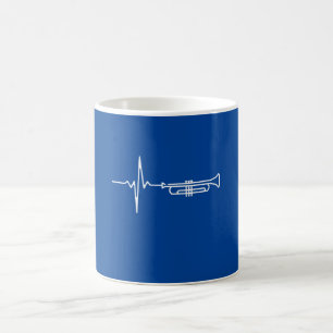 Taza De Café Trumpet Heartbeat Trumpet Player Regalo