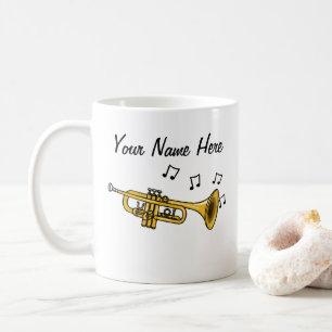 Taza De Café Trumpet Personalizado Mug Trumpeter entrega a músi