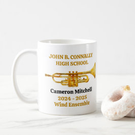 Taza De Café Trumpet Player High School Band Gold Personalizado