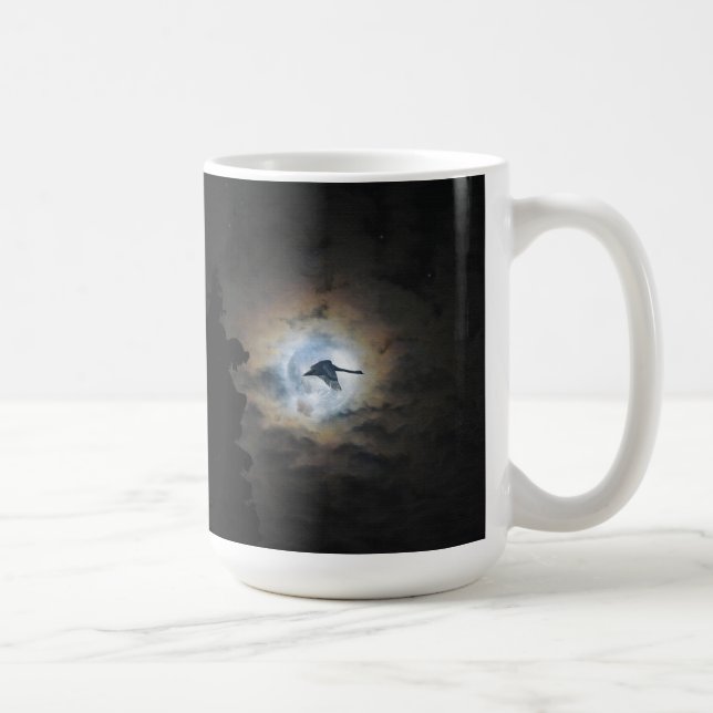 Taza De Café Trumpeter Swan y Full Moon Willife Photo (Derecha)