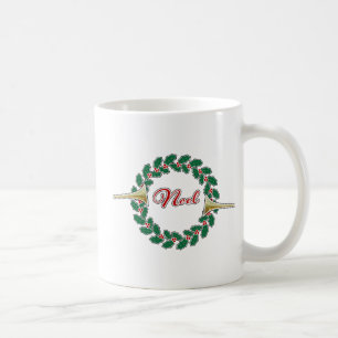 Taza De Café Trumpets anunciando a Noel: Feliz guerra de Navida