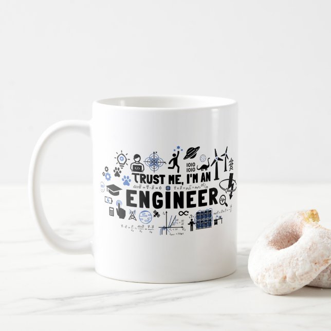 Taza De Café TRUST ME, I'M AN ENGINEER feat Maxwell Gleichungen (Con donut)