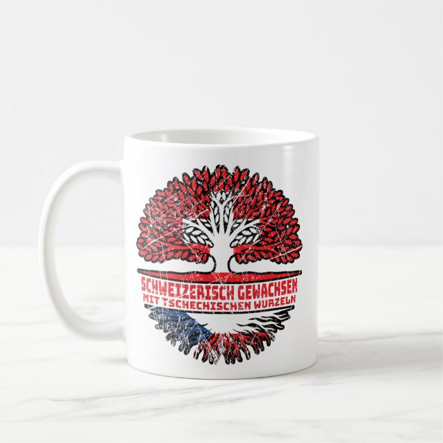 Taza De Café Tschechien Tschechisch Schweizer Schweiz Baum (Izquierda)