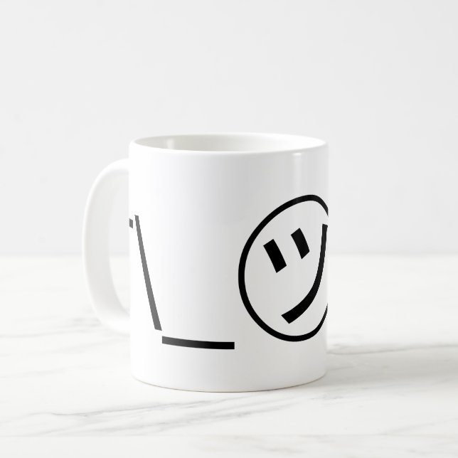 Taza De Café Tsu Kana Shrug Emoticon ¯\_ ㋡_/ Ø Kaomoji japonés (Anverso izquierdo)