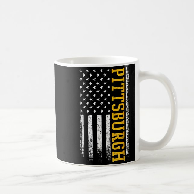 Taza De Café Ttsburgh Usa Flag Patriotic American From Ttsburgh (Derecha)