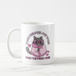 Taza De Café Tu cita de gato de sentimientos es válida
