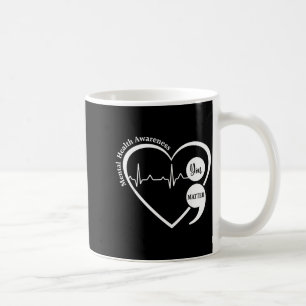 Taza De Café Tu Corazón Verde Punto y coma Conciencia sobre la 