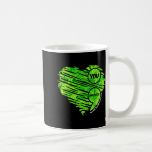 Taza De Café Tú Corazón Verde Punto y coma Conciencia sobre la