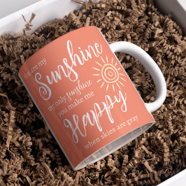 Taza De Café Tú Eres Mi Sol Háganme Feliz Naranja Sun Peach