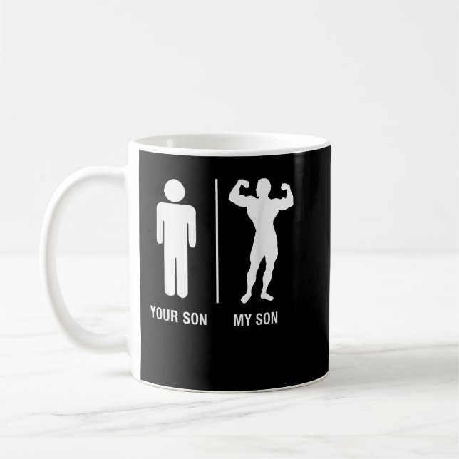 Taza De Café Tu Hijo Mi Hijo Constructor De Cuerpos Gracioso Gi (Izquierda)