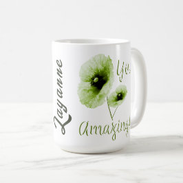 Taza De Café Tú Increíble Floral Verde