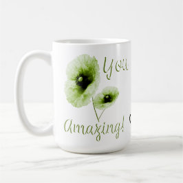 Taza De Café Tú Increíble Floral Verde