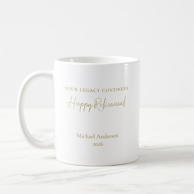 Taza De Café Tu Legado Continúa Regalo Personalizado de Jubilac (Izquierda)