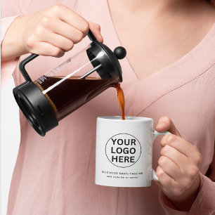 Taza De Café Tu Logo Aquí l Obsequios Promocionales Negro y Bla