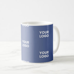Taza De Café Tu Logo Simple Logotipo Repetido Gradiente Azul Ma