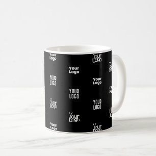 Taza De Café Tu Logotipo 3 Diseño de Patrón de Logotipo Edita